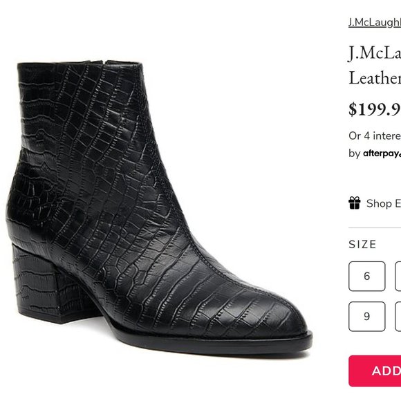 NWT NEW J. McLaughlin Gwyneth Black Croc Bootie 7 - Picture 2 of 8